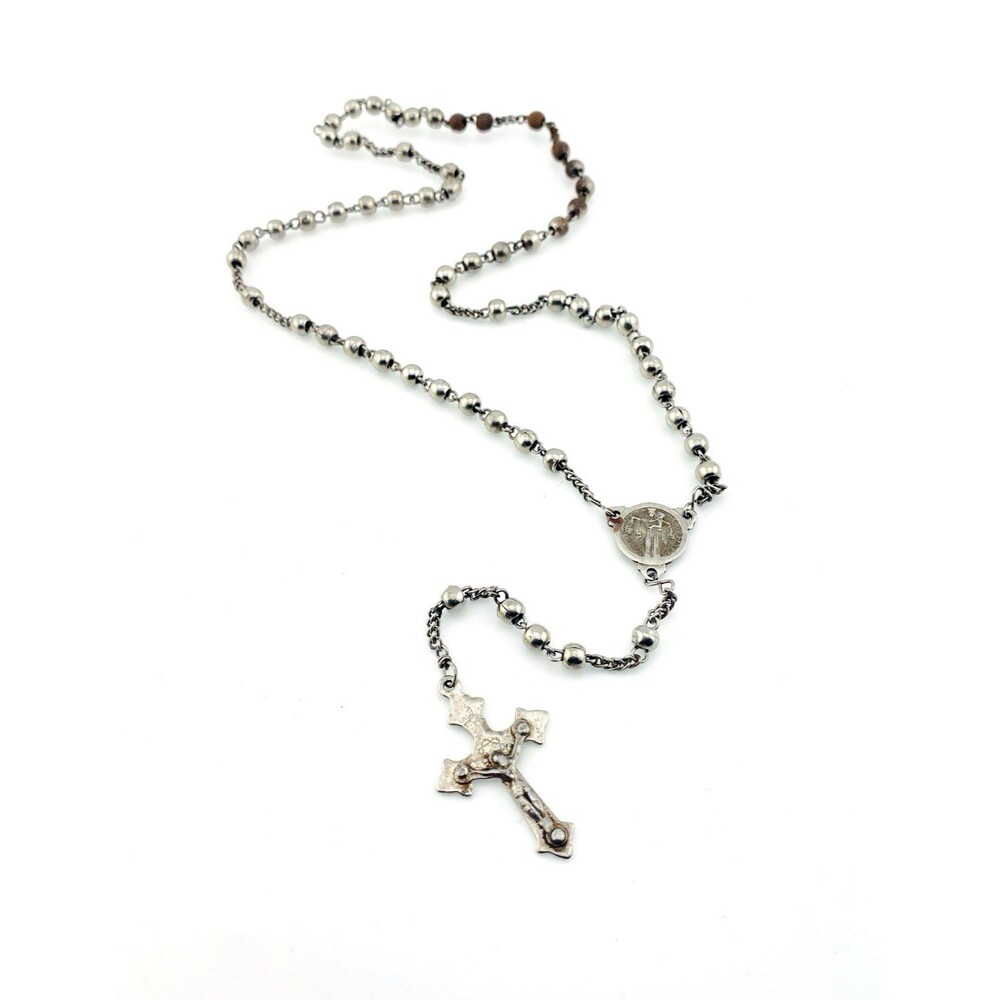 Antique Caplet Steel Rosary France French